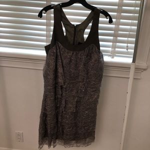 Robert Rodriguez size 6 leather and lace dress